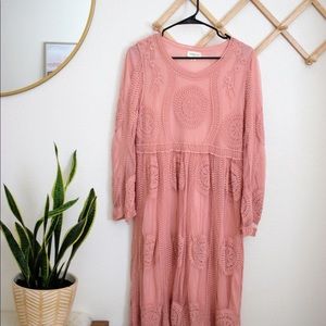 Mauve Lace Medallion Dress from Wren and Ivory